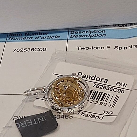 AUTHENTIC PANDORA TWO-TONE Fú Spinning Dangle Charm/Pendant 762536C00 - Picture 8 of 15